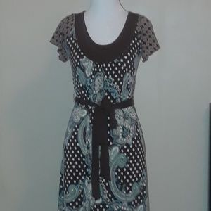 Anthropologie Gibson floral polka dot dress